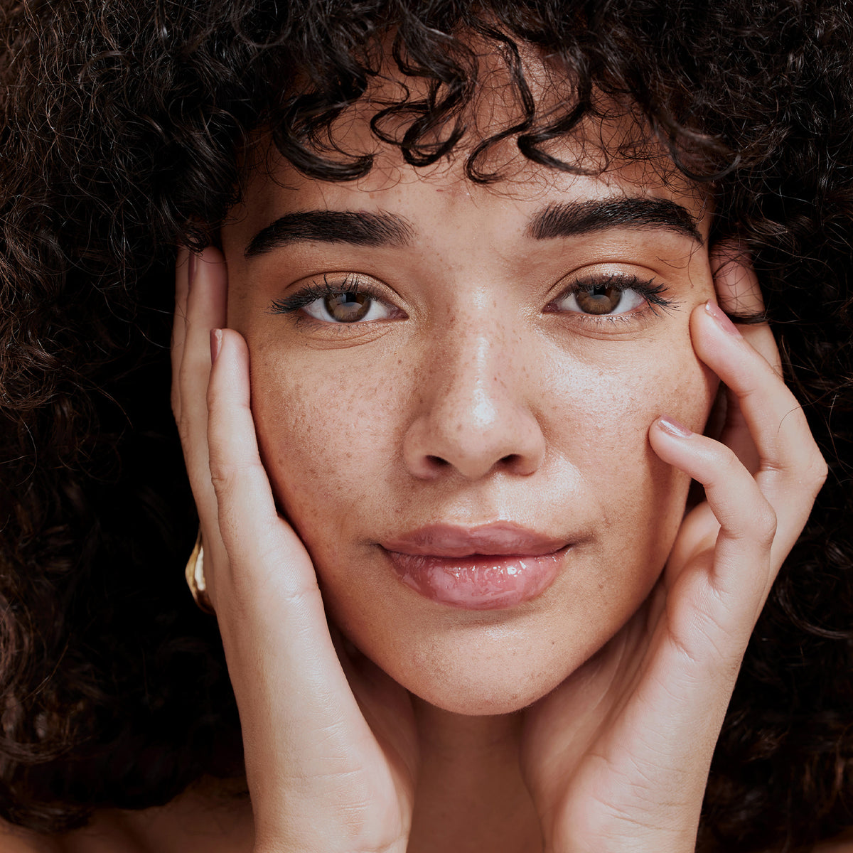 A woman with a radiant skin