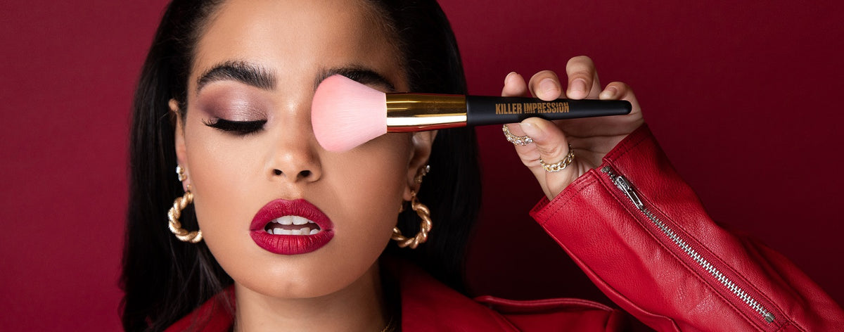 Killer Impression - Makeup brushes collection featuring girl