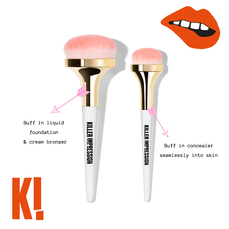 Foundation & Concealer Killer Base Makeup Brushes Set & Makeup Brush Cleanser