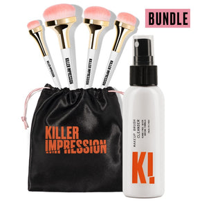 Killer Impression Bundle: Killer Base Makeup Brushes Full Set & Makeup Brush Cleanser